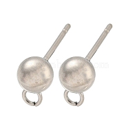 Non-Tarnish 304 Stainless Steel Stud Earring Findings, Round, Stainless Steel Color, 16x5x5mm, Hole: 1.6mm, Pin: 10mm(STAS-O004-10C-P)