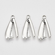 Tibetan Style Alloy Pendants for Teachers' Day,  Cadmium Free & Lead Free, Staplers, Antique Silver, 25.5x12.5x2mm, Hole: 2mm(X-TIBEP-T009-03AS-RS)