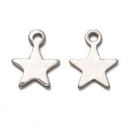 201 Stainless Steel Pendants, Laser Cut, Star, Stainless Steel Color, 11x8.5x1mm, Hole: 1.4mm(STAS-I172-19B)