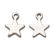 Non-Tarnish 201 Stainless Steel Pendants, Laser Cut, Star, Stainless Steel Color, 11x8.5x1mm, Hole: 1.4mm(STAS-I172-19B)