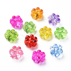 Transparent Acrylic Beads, Flower, Mixed Color, 12x11.5x7mm, Hole: 3mm(X-MACR-N013-016)