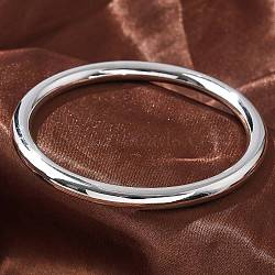 304 Stainless Steel Plain Bangles, Stainless Steel Color, Inner Diameter: 2-1/2 inch(6.25cm)(BJEW-S161-04P)