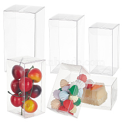 BENECREAT 30Pcs 3 Style Rectangle Transparent Plastic PVC Box Gift Packaging, Waterproof Folding Box, for Toys & Molds, Clear, Box: 5~7x5~7x10.1~14.1cm, 10pcs/style(CON-BC0002-22)