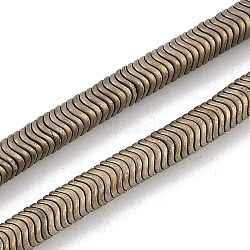 Electroplated Synthetic Non-magnetic Hematite Beads Strands, Wavy Disc, Antique Bronze Plated, 6x1.5mm, Hole: 1mm, about 330pcs/strand, 15.75''(40cm)(G-H020-M01-21)