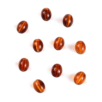 Transparent Acrylic Beads, Oval, Dark Orange, 11x14mm, Hole: 2mm