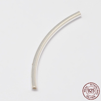 925 Sterling Silver Tube Beads, Silver, 30x1.5mm, Hole: 1mm