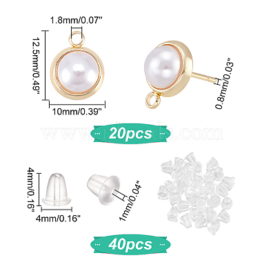 accesorios para aretes de latón dicosmetic 20piezas(KK-DC0001-26)-2