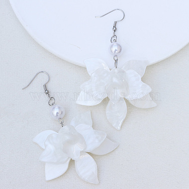 White Acrylic Earrings