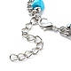 Synthetic Turquoise(Dyed) Chips Beaded Double Line Multi-strand Bracelet(BJEW-JB08669)-5