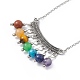 Natural Mixed Gemstone Beaded Curved Rectangle Pendant Necklace(NJEW-P274-06)-4