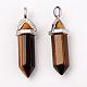 Natural Tiger Eye Double Terminated Pointed Pendants(G-F295-05B)-2