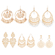 anattasoul 5 paires 5 style alliage plat rond et larme filigrane boucles d'oreilles lustre(EJEW-AN0003-01)-1