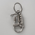 Stainless Steel Creative Handicraft Keychains, Stainless Steel Color, 88mm(KEYC-WH0025-068)