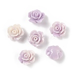 Synthetic Shell Dyed Beads, Flower, Two Tone, Lilac, 10x6.5mm, Hole: 1mm(SHEL-K007-14B)