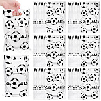 100Pcs Football Print Plastic Gift Bags with Die Cut Hole Handle, Rectangle, White, 24.6x16.4x0.05cm(ABAG-WH0045-101B)