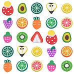 200Pcs Handmade Polymer Clay Cabochons, Polymer Clay Slices for Nail Art & Phone Cases, Fruit, Mixed Color, 18~26x14~21.5x1~2mm(CLAY-CJ0001-87)