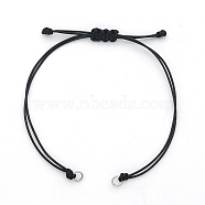 Braided Waxed Cord for DIY Bracelet Making, with 304 Stainless Steel Loop, Stainless Steel Color, Single Length: about 13~14cm(X-STAS-N090-JA709-1)