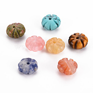 Natural & Synthetic Mixed Gemstone Beads, Flower, 10.5x5.5mm, Hole: 1.2mm(G-T122-60)