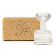 Clear Acrylic Soap Stamps, DIY Soap Molds Supplies, Rectangle, Maple Leaf Pattern, 60x35x37mm(DIY-WH0438-002)