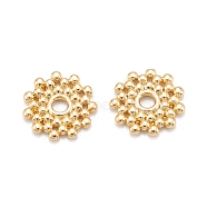 Brass Spacer Beads, Long-Lasting Plated, Round, Real 18K Gold Plated, 9x8.5x1mm, Hole: 1.6mm(KK-K251-15G)