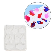 Gesture Pendant DIY Silicone Molds, Resin Casting Molds, for UV Resin, Epoxy Resin Craft Making, White, 100x85x5mm, Hole: 2mm, Inner Diameter: 27~36x10~24mm(SIMO-C012-02)