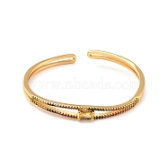 Rectangle Colorful Cubic Zirconia Cuff Bangle, Brass Micro Pave Cubic Zirconia Open Bangle for Women, Lead Free & Cadmium Free, Real 18K Gold Plated, Inner Diameter: 2-1/8 inch(5.5cm)x1-7/8 inch(4.75cm)(BJEW-I298-07G)