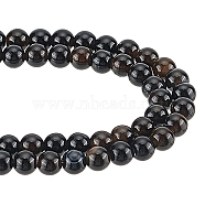 2 Strands Natural Black Onyx Beads Strands, Grade AB, Round, Dyed & Heated, 3.5~4mm, Hole: 0.8mm, about 92pcs/strand, 15.5 inch(39.37cm)(G-GO0001-15B)