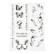 Silicone Clear Stamps, for Card Making Decoration DIY Scrapbooking, Butterfly Pattern, 20.5x14.5x0.3cm(DIY-A013-07)