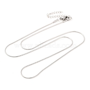 Non-Tarnish 304 Stainless Steel Round Snake Chain Necklaces for Women, Stainless Steel Color, 17.68 inch(44.9cm), 0.9mm wide(NJEW-G140-06A-P)