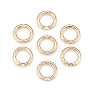 Brass Spring Gate Rings, O Rings, Nickel Free, Real 18K Gold Plated, 6 Gauge, 23x4mm, 15mm Inner Diameter(X-KK-T014-90G)