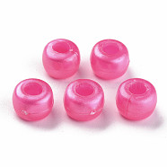 Plastic Pearlized Beads, Barrel, Camellia, 9x6mm, Hole: 3.5mm, about 1900pcs/500g.(KY-R019-01H)