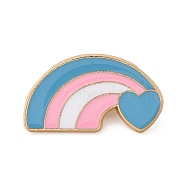 Transgender Pride Rainbow Theme Enamel Pins, Light Gold Alloy Brooches for Backpack Clothes, Rainbow, 17x31x1.5mm(JEWB-Q033-01LG-01)
