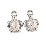 Non-Tarnish 304 Stainless Steel Pendants, Tortoise Charm, Stainless Steel Color, 18x12x4.5mm, Hole: 3mm(STAS-I307-548P)