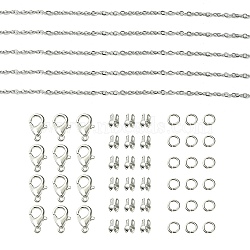 DIY Brass Chain Extender/End Chains Making Kits, Platinum, 12x6mm, Hole: 1.2mm(DIY-FS0005-61P)