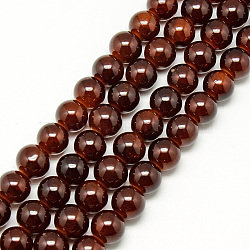 Baking Painted Crackle Glass Beads Strands, Round, Coconut Brown, 6mm, Hole: 1.3~1.6mm, about 133pcs/strand, 31.4 inch(X-DGLA-Q023-6mm-YS27)