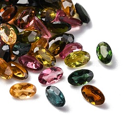 Faceted Natural Tourmaline Cabochons, Pointed Back, Oval, Grade A, 5x3x2mm(G-I295-05C-11B)