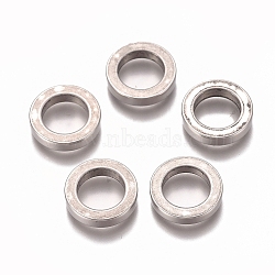 304 Stainless Steel Beads, Ring, Stainless Steel Color, 10x2mm, Hole: 6.5mm(STAS-I137-11P)