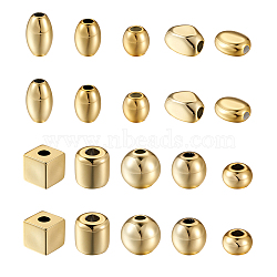 100Pcs 10 Style UV Plating Acrylic European Beads, Mix-shaped, Golden Plated, 13~21x14.5~21x9~18.5mm, Hole: 5~6mm, 10pcs/style(PACR-FW0001-01)
