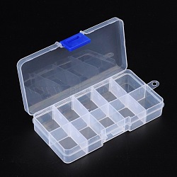 10 Compartment Organiser Storage Plastic Box, Adjustable Dividers Box, for Loom Bands Craft or Nail Art Beads, 7x13x2.3cm(C006Y)