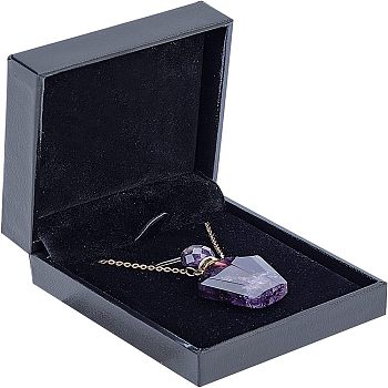 DIY Pendant Necklaces Making Kits, Including Faceted Natural Amethyst Openable Perfume Bottle Pendants, 304 Stainless Steel Cable Chain Necklaces, Golden, Pendants: 37.5x23x13.5mm, Hole: 1.8mm, Capacity: about 2ml(0.06 fl. oz), 1pc/box