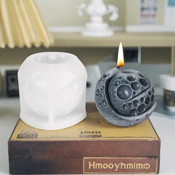 Moon DIY Silicone Candle Molds, Resin Casting Molds, White, 68x78.5x75.5mm