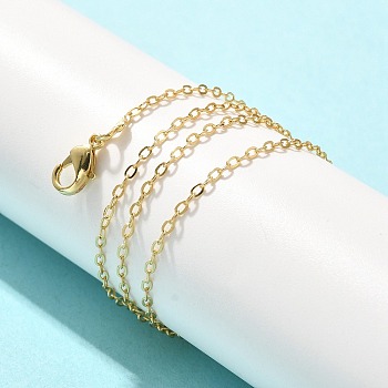 Rack Plating Brass Cable Chain Necklaces for Women, Long-Lasting Plated, Lead Free & Cadmium Free, Real 18K Gold Plated, 17.52 inch(44.5cm)