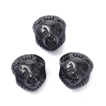 304 Stainless Steel Beads, Lion Head, Electrophoresis Black, 12x10.5x8mm, Hole: 2.7mm