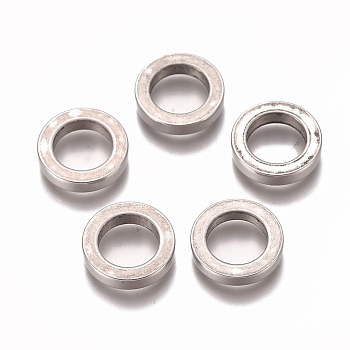 304 Stainless Steel Beads, Ring, Stainless Steel Color, 10x2mm, Hole: 6.5mm
