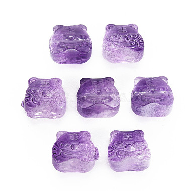 Dark Violet Tiger Glass Beads