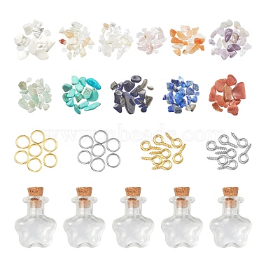 Gemstone Chip Beads Wish Bottle DIY Making Kits(DIY-FS0002-08)-2