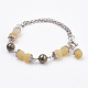 Natural Gemstone Link & Charm Bracelets(BJEW-JB03674)-2