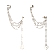 304 cadenas de seguridad de acero inoxidable aretes colgantes con ear cuff(EJEW-JE04923-01)-3