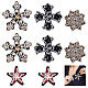 8Pcs 4 Style Snowflake & Cross & Star Shape Handicraft Rhinestone Appliques(PATC-HY0001-17)-1