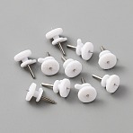Plastic Non-Trace Nail Hangers, for Hanging Picture Photo Frame, with Iron Nail, Flat Round, White, 17x11x10mm(AJEW-WH0307-48)